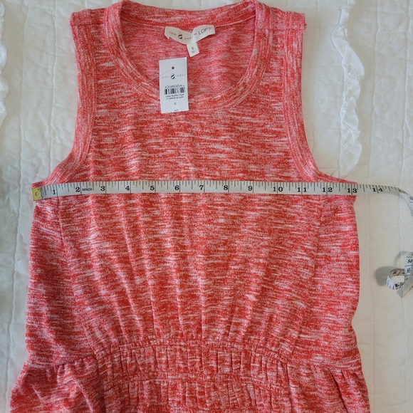Lou & Grey Coral Orange Spacedyed Tiered Maxi Dress NWT Sleeveless Stretch - Picture 12 of 16